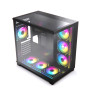 Acegeek Horizon Black Type C ATX Case, 7x RGB 120mm Fans, Dual Side Tempered Glass, 3x HDD Slots, Motherboard Supports Upto ATX, GPU Max Upto 410mm, Black